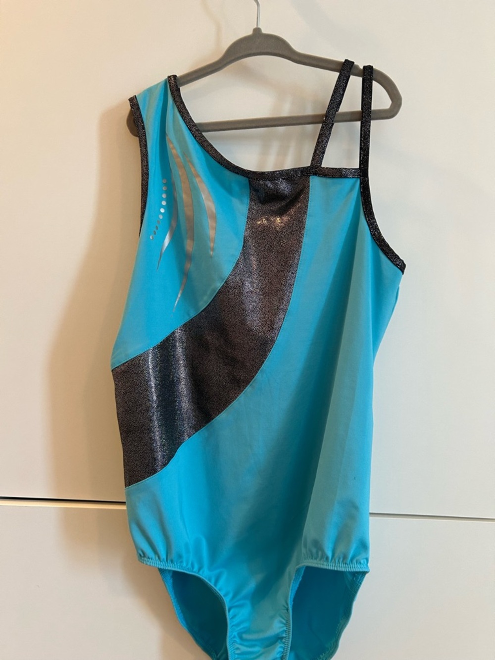 Danskin Now Turquoise and Black Girls' Dance/Gymnastics Leotard Size XL 14/16 - Picture 2 of 9